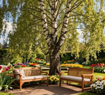 brzoza w ogrodzie aranżacje