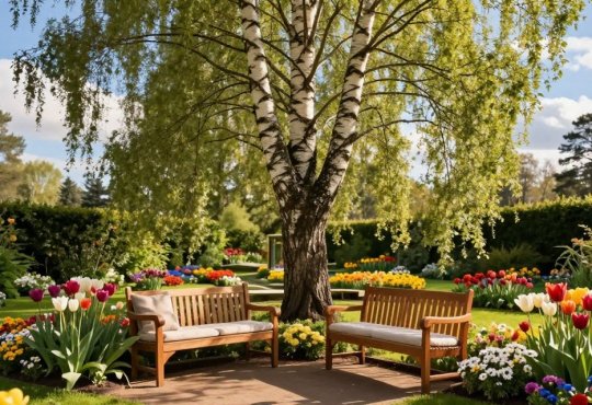 brzoza w ogrodzie aranżacje