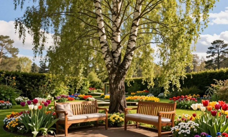 brzoza w ogrodzie aranżacje