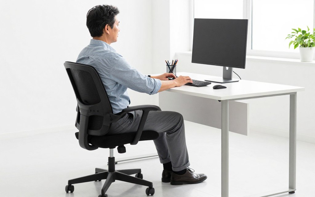 prawidłowa postawa przy biurku