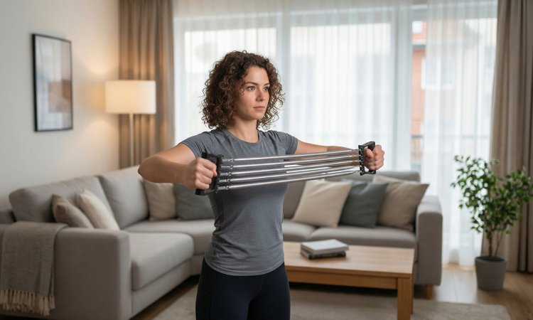 Plan „bez sprzętu ciężkiego”: gumy + kamizelka + ekspander – 3 dni w tygodniu (gotowiec)